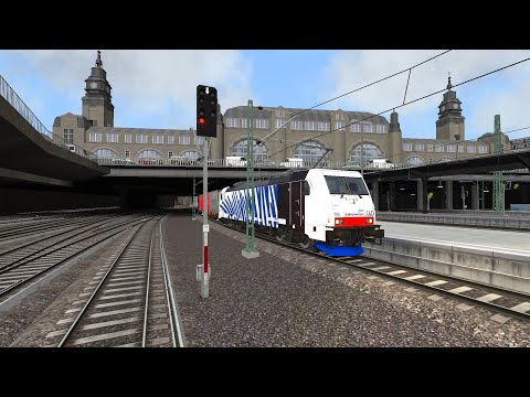 TS BR 186 Locomotion Blau+Container Lübeck Hamburg