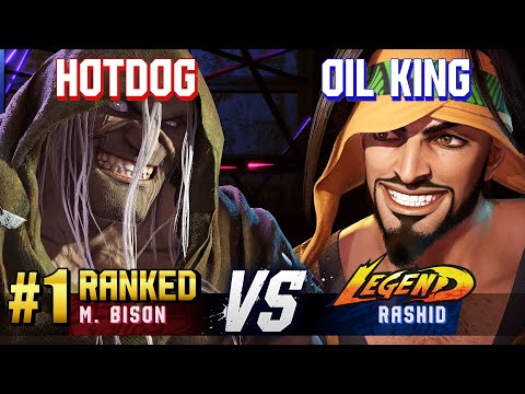 SF6 ▰ HOTDOG29 (#1 Ranked M.Bison) vs OIL KING (Rashid) ▰ High Level Gameplay
