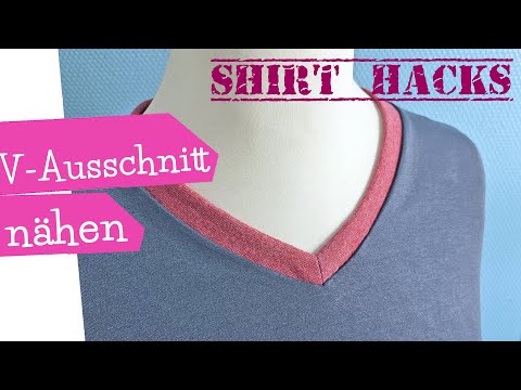 Bündchen an V-Ausschnitt nähen | SHIRT HACK | V-Ausschnitt mit Bündchen nähen V neck | mommymade
