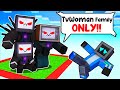 Locked on ONE CHUNK with TV WOMAN FAMILY in Minecraft!