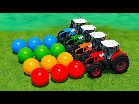 CLAAS TRACTORS vs COLORED BASKETBALLS - Farming Simulator 22