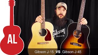 Video thumbnail for Gibson J-45 vs J-15 - Can You Hear a Difference? by Acoustic Letter