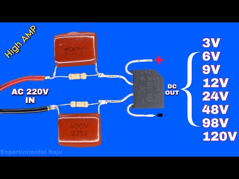 220 volt to 3/6/9/12/24/48/98/120/180 v. DC LED driver Circuit without Transformer - Multi Output