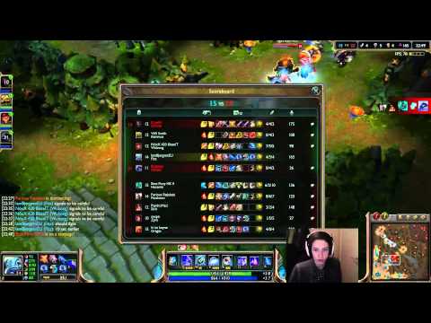 Bjergsen Fizz vs Pantheon [Challenger Ranked solo queue mid]