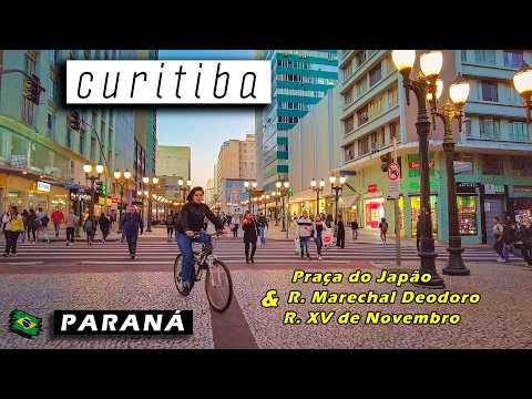 Walking in CURITIBA — JAPAN SQUARE & DOWNTOWN STREETS — Paraná, Brazil 🇧🇷 【 4K UHD 】