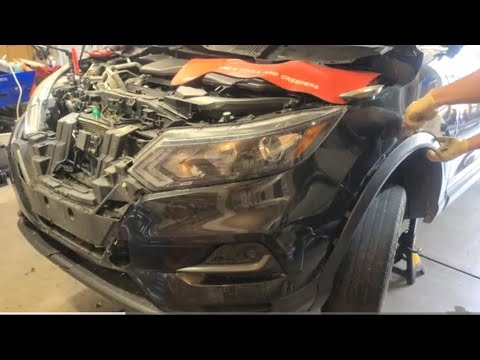2020 Nissan Rogue bumper, grill, radiator removal