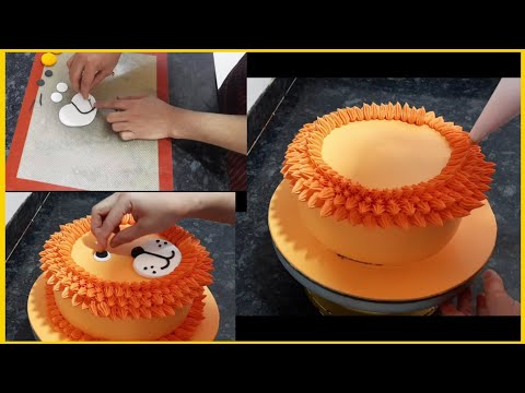 how to lione cake face design and decoration | lione cake face design  | cake making lione cake