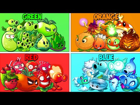 Tournament 6 Color Plant Teams - Who Will Win? - PvZ 2 Team Plant Vs Team Plant