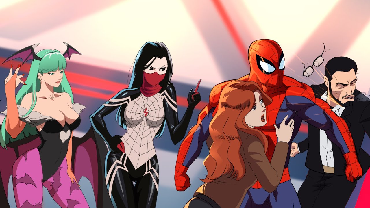 Spiderman 616  and Spooderman and Spider Society React to Paul and Marry Jane marriage Compilation