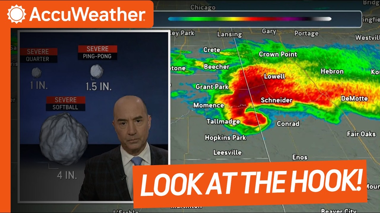 Radar Hook Echo Reveals Dangerous Tornado , Huge Hail