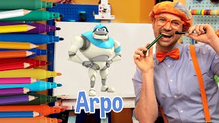 How To Draw Arpo | Draw with Blippi! | Kids Art Videos | Drawing Tutorial