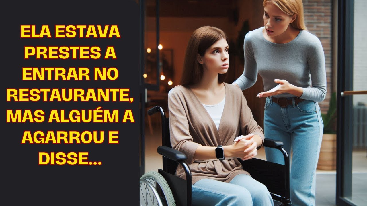 Ela estava prestes a entrar no restaurante, mas alguém a agarrou e disse...
