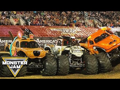 Record-breaking 7-Truck Jump! Monster Jam World Finals XX (20) | Monster Jam