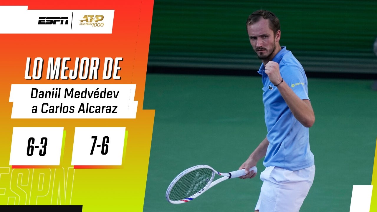 MEDVEDEV ELIMINÓ A ALCARAZ Y VA CONTRA SINNER EN LA FINAL DE INDIAN WELLS | RESUMEN
