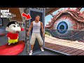 Shin Chan Franklin Hiding From Monster Inside His House In GTA 5 In Telugu Dhanu Dino