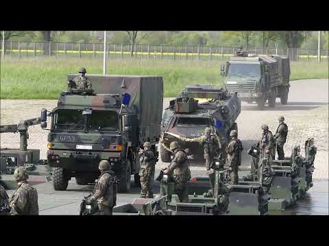 Eagle, Rheinmetall HX, Fuchs, Iveco, Unimog Konvoi auf der Weser