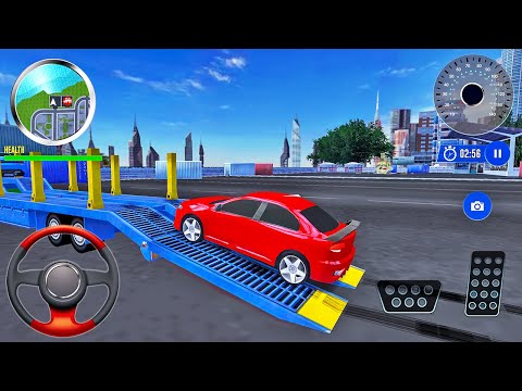 Transporting Sports Car in Long Trailer Truck - Car Transport Simulator - Android Gameplay