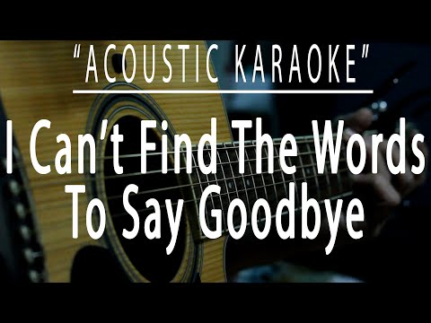 I can't find the words to say goodbye - David Gates (Acoustic karaoke)