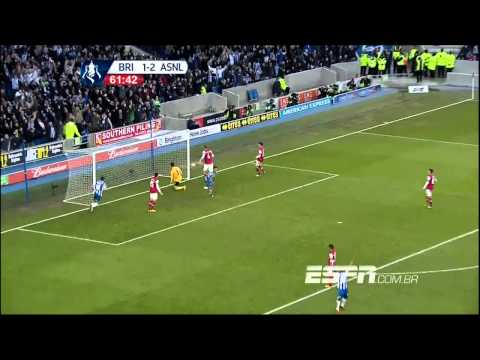 Highlights FA cup Brighton & Hove Albion 2-3 Arsenal 26-01-2013