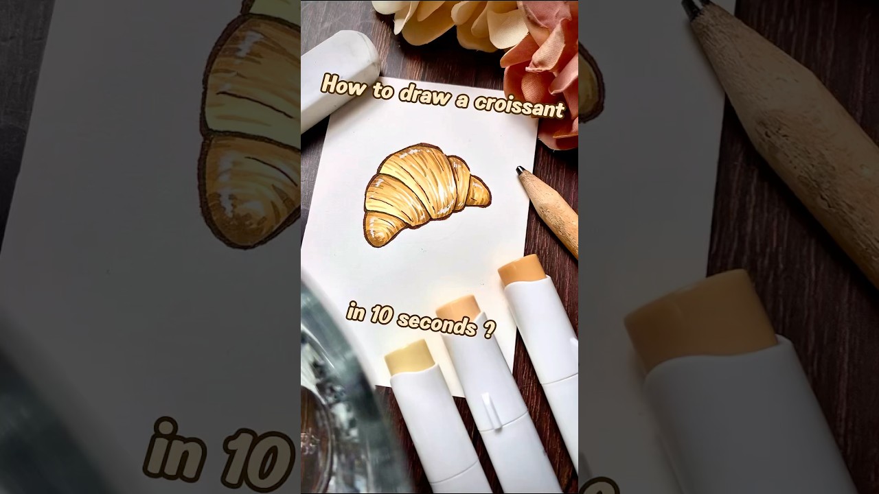 How to draw a croissant in 10 seconds? 🥐🤩 #aestheticart doodleart #croissant #drawingtutorial