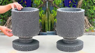 Amazing Casting Flower Pot With Cement and Bubble Sheet