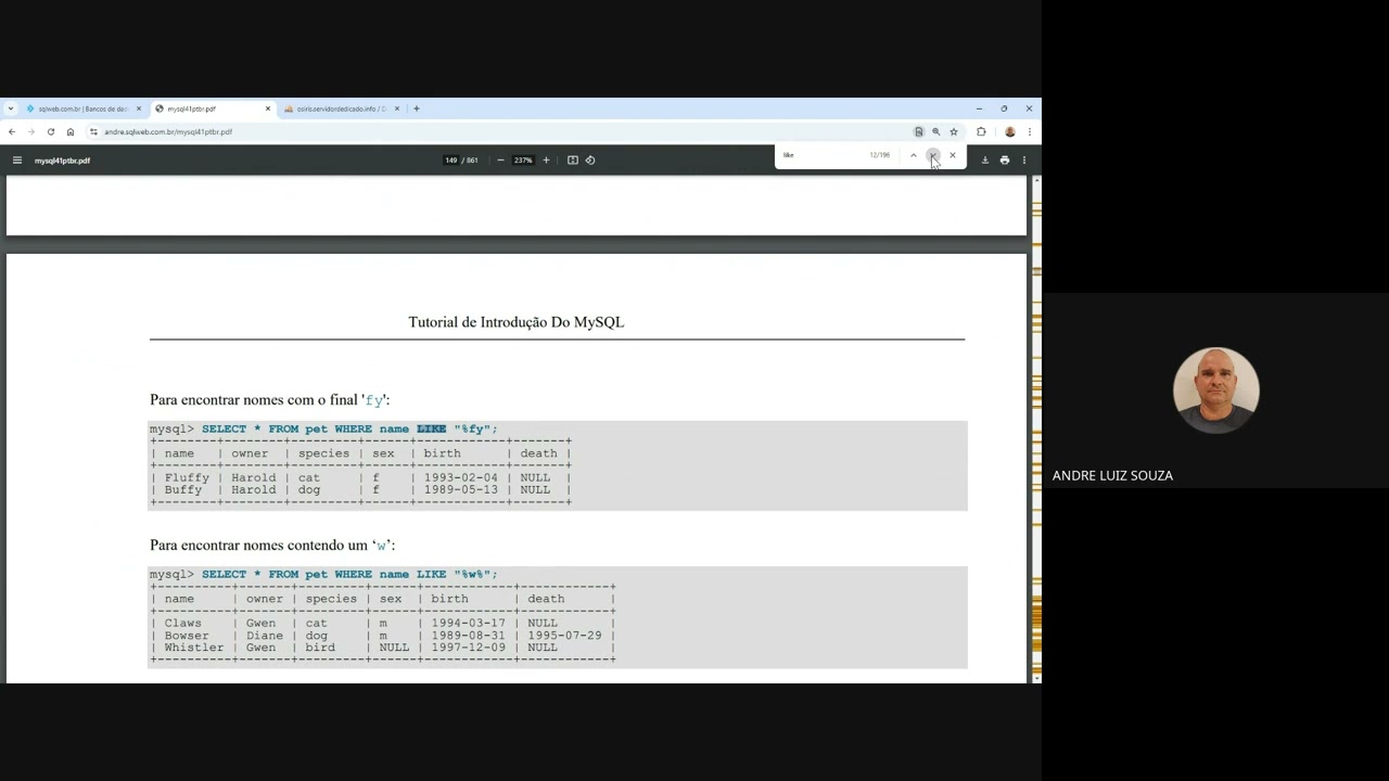 2024-2: Banco de Dados 2 - (Aula 9 - 08/10/2024) - CTIT/Cefores/UFTM