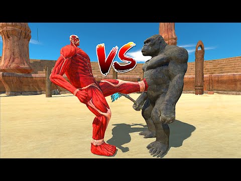 COCLOSSAL TITAN VS KING KONG AT ARENA - Animal Revolt Battle Simulator