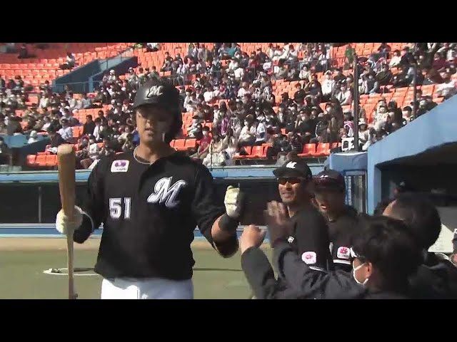 【3回表】弾丸ライナー!! マリーンズ・山口航輝 レフトスタンドへのソロホームラン!!  2023年3月11日 東北楽天ゴールデンイーグルス 対 千葉ロッテマリーンズ