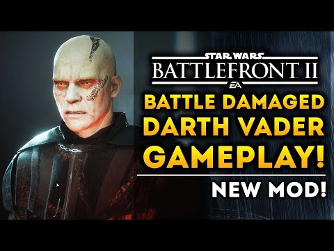 Battle Damaged Darth Vader Mod Gameplay! No Helmet! Star Wars Battlefront 2 PC Mods!