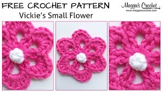 Vickies Small Flower Free Crochet Pattern - Right Handed