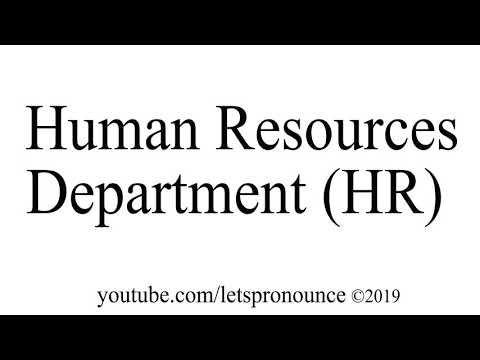 How to Pronounce Human Resources Department (HR)