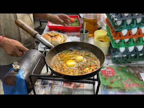 SPECIAL TADKA BHURJI PAV || WITH HALF FRY || INDIAN STREET FOOD || @ RS 120/-