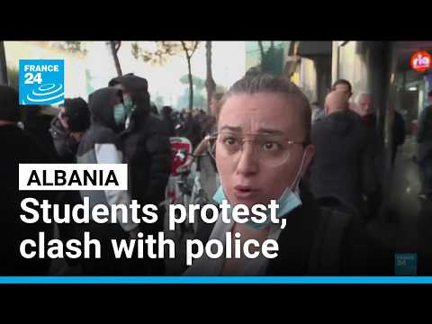 Albanian students protest over education, jobs, clash with police