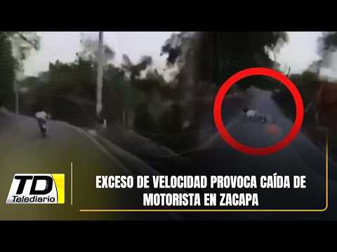 Exceso de velocidad provoca caída de motorista en Zacapa