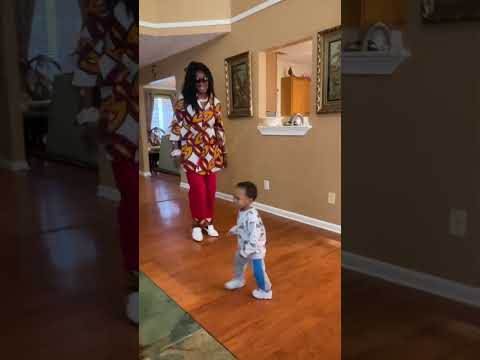 Victor Jr is doing the African dance with Aunty. #familytime #couples #shorts #africandance