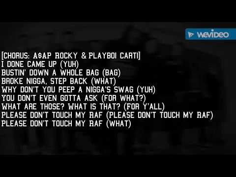 Asap mob -raf lyrics ft Asap rocky,Playboi Carti,Quavo,Lil uzi vert,Frank ocean