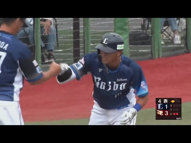 【ファーム】ライオンズ・牧野翔矢 右中間を破るタイムリー3ベースヒットで1点を返す!!  2024年6月18日 東北楽天ゴールデンイーグルス 対 埼玉西武ライオンズ