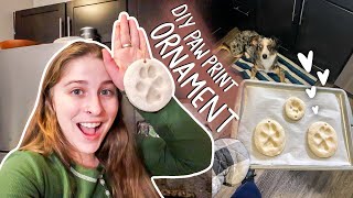 DIY PAW PRINT ORNAMENT!!! Easy DIY Paw Print Keepsake For Your Pets | vlogmas day 24