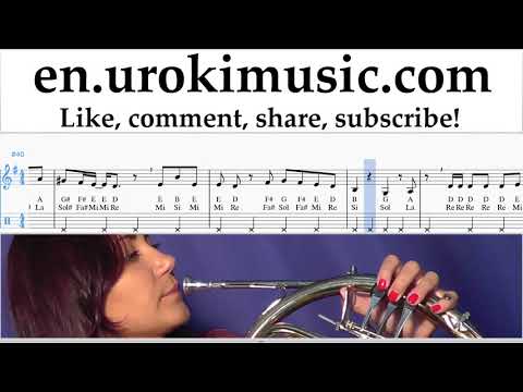 French Horn lessons Ariana Grande - No Tears Left To Cry Sheet Music Tutorial um-ih352