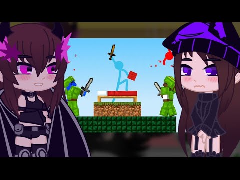 Mob talker girl's react to Bedwars - Animation vs. Minecraft by Alan Becker (Requested)