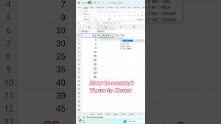 How to Convert Years to Hours in Excel #shorts #exceltricks #exceltips #yearstohours