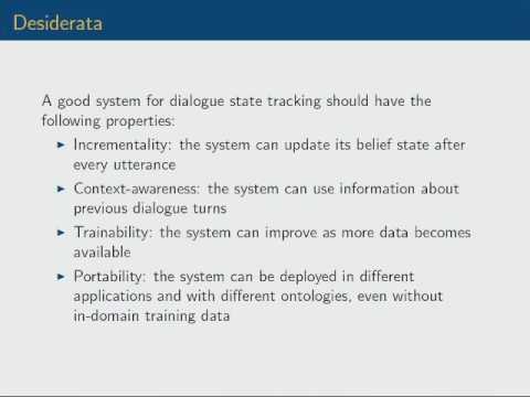 Tracking State in Spoken Dialogue.