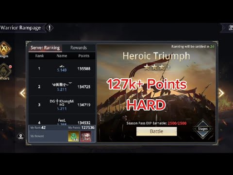 Warrior rampage Heroic Triumph 127k+ Points Dynasty Legend 2