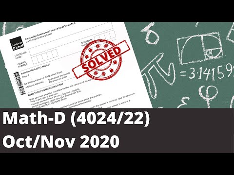 O level Math D (4024/22) Oct Nov 2020 Paper 22 Full Solution!