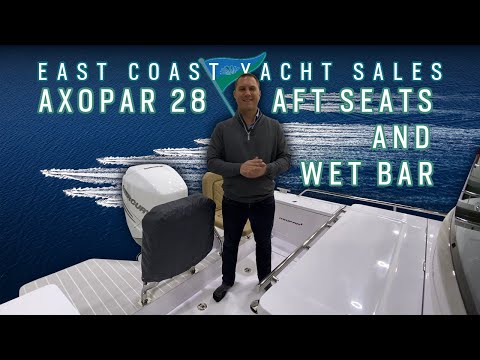 Axopar 28 Aft Folding Seats and Wet Bar Tour