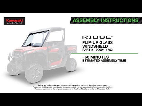 Kawasaki Flip-Up Glass Windshield - 2024-2026 Ridge - 99994-1762