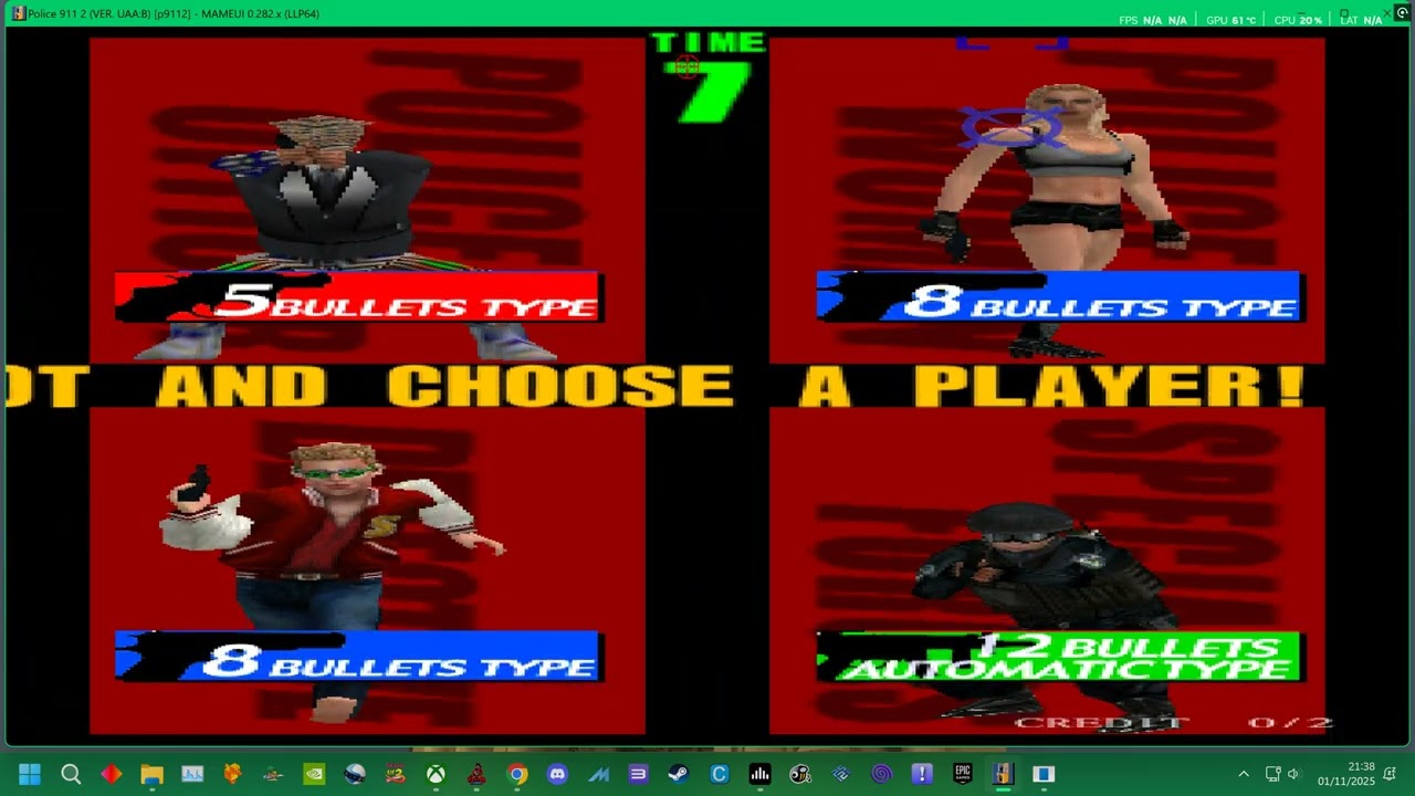 MAME 282 - KONAMI - POLICE 911 2 - ATTRACT MODE -  4K UK ARCADES 2025