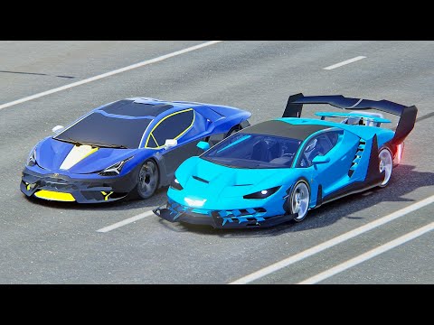 Lamborghini Centenario GTR vs Lamborghini Scorpion Concept - Drag Race 20 KM