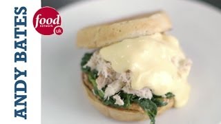 Crabs Benedict on an English Breakfast Muffin - Andy Bates