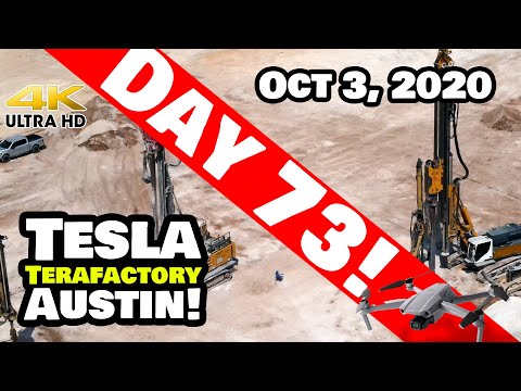 Tesla Gigafactory Austin 4K  Day 73 - 10/3/20 - Tesla Terafactory Texas - Preparing for a BIG Week!
